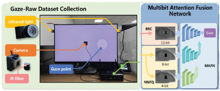 Multibit attention fusion for gaze estimation using 12-bit RAW data from CMOS sensors